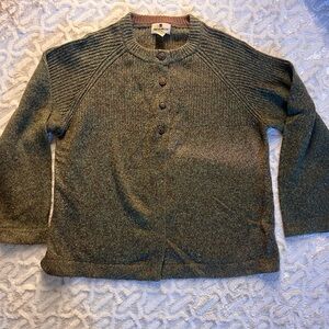 Woolrich ramie and wool moss green Cardigan Sweater
